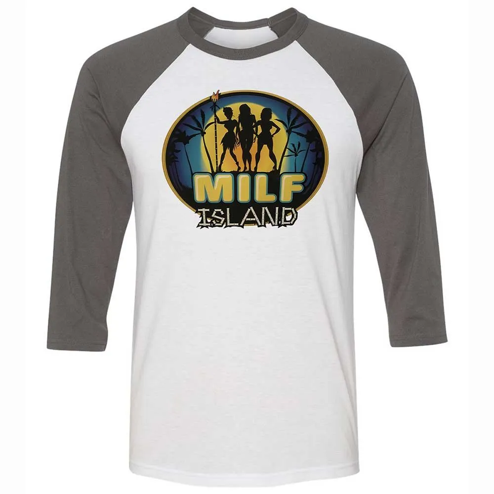 Unisex 3/4 Baseball Tee - 5VPRWUKY - White/Asphalt - 2