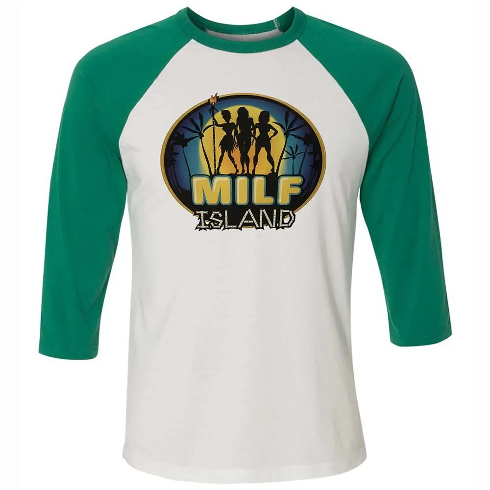 Unisex 3/4 Baseball Tee - 5VPRWUKY - White/Kelly - 6
