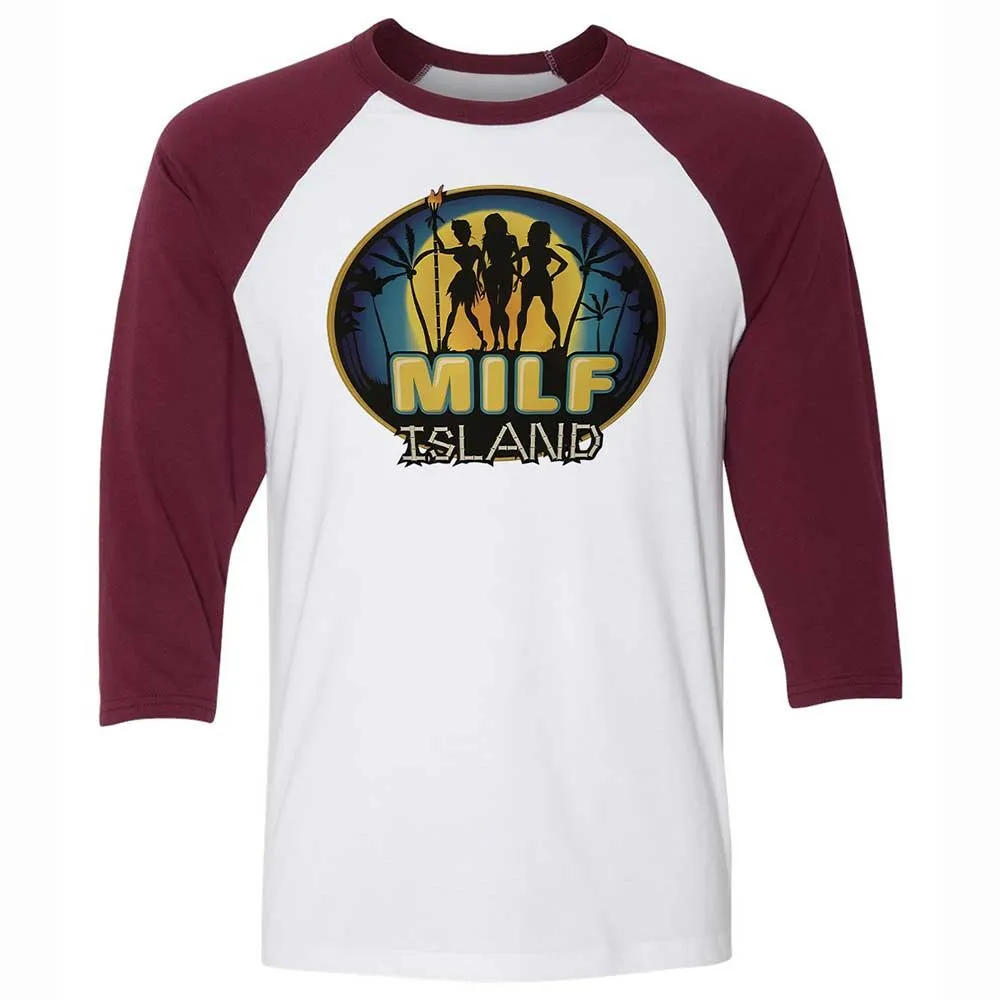 Unisex 3/4 Baseball Tee - 5VPRWUKY - White/Maroon - 7