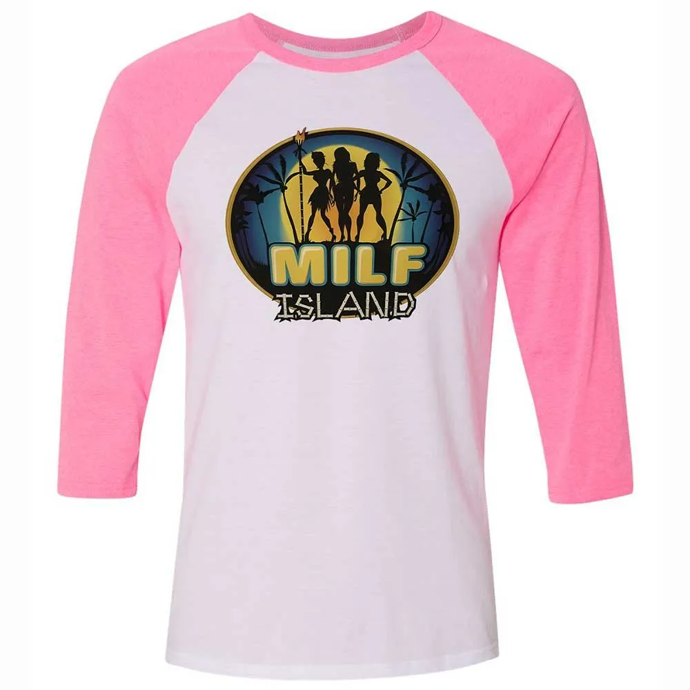 Unisex 3/4 Baseball Tee - 5VPRWUKY - White/Neon Pink - 12