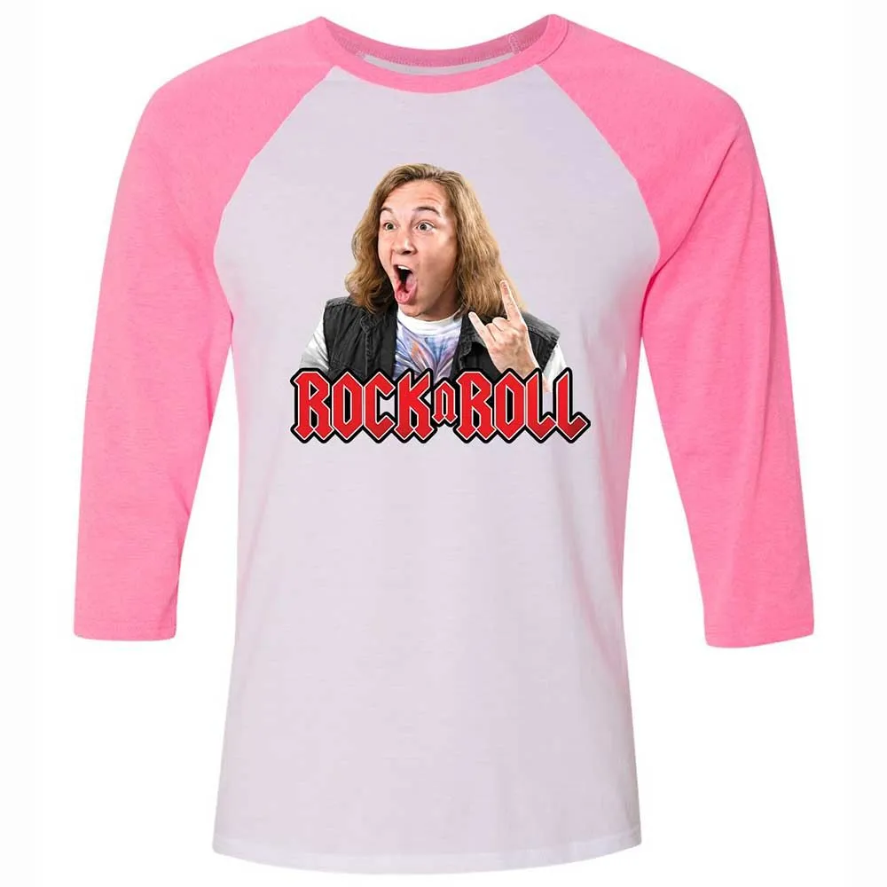 Unisex 3/4 Baseball Tee - DCXYUXAK - White/Neon Pink - 12