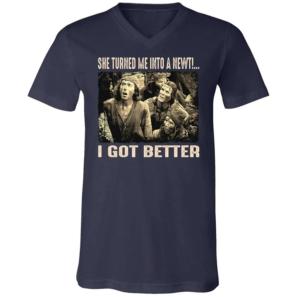 Unisex V-Neck T-Shirt - BPXQG833 - Navy - 2