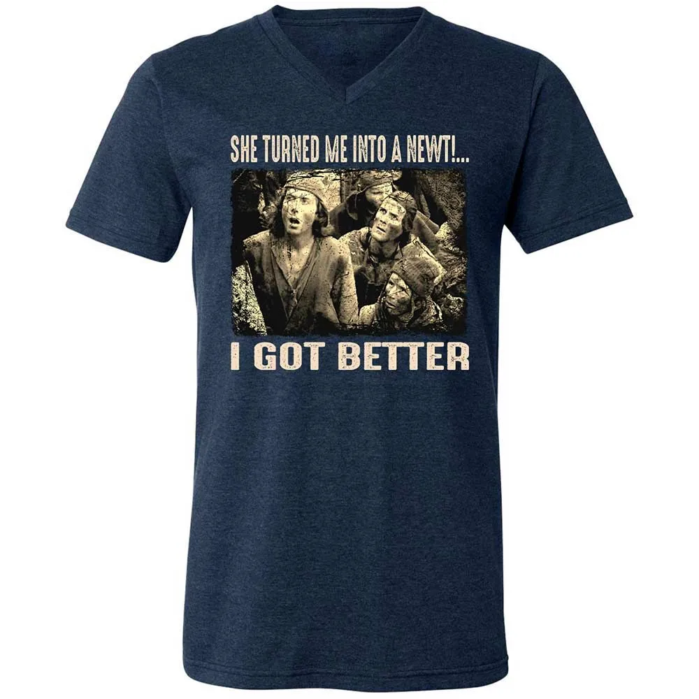 Unisex V-Neck T-Shirt - BPXQG833 - Heather Navy - 3