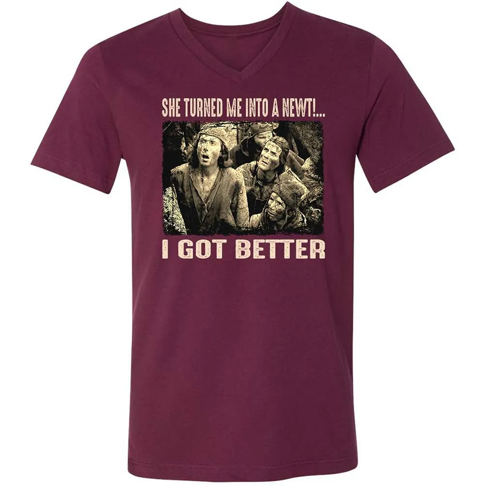 Unisex V-Neck T-Shirt - BPXQG833 - Maroon - 8