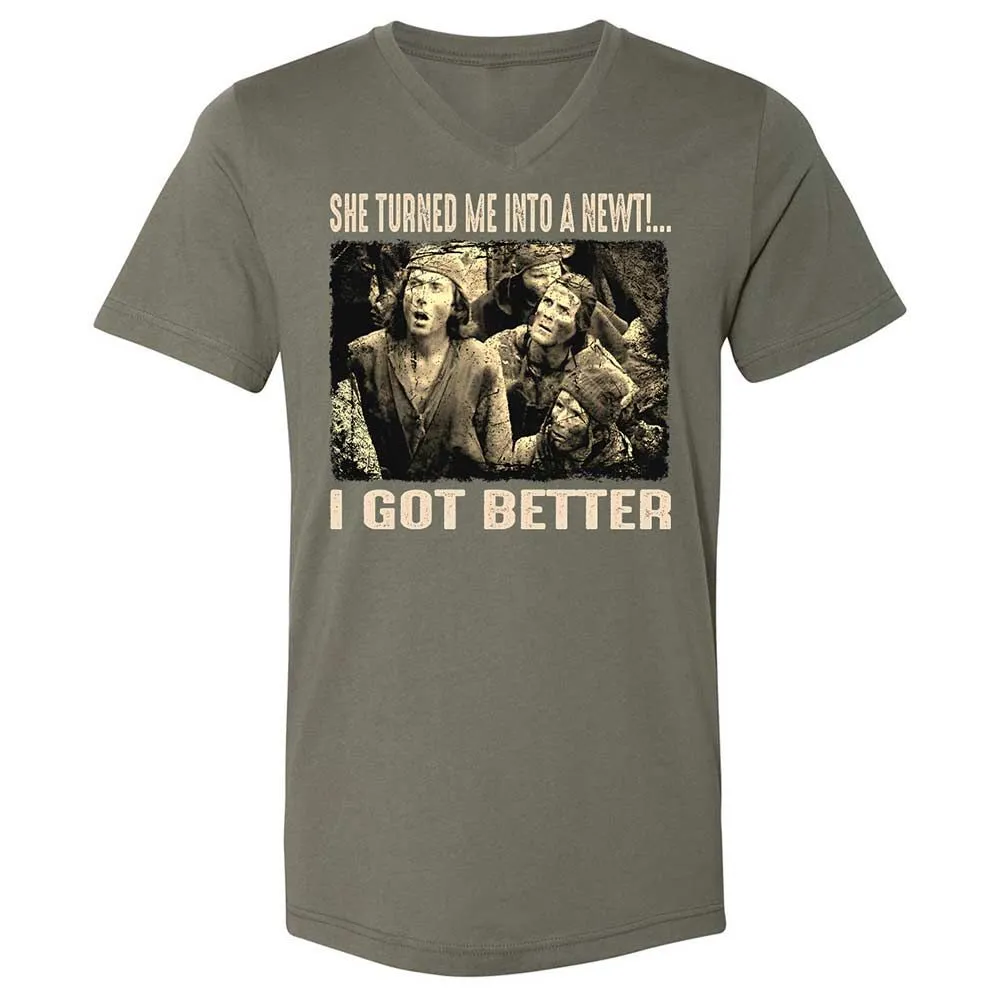 Unisex V-Neck T-Shirt - BPXQG833 - Military Green - 11