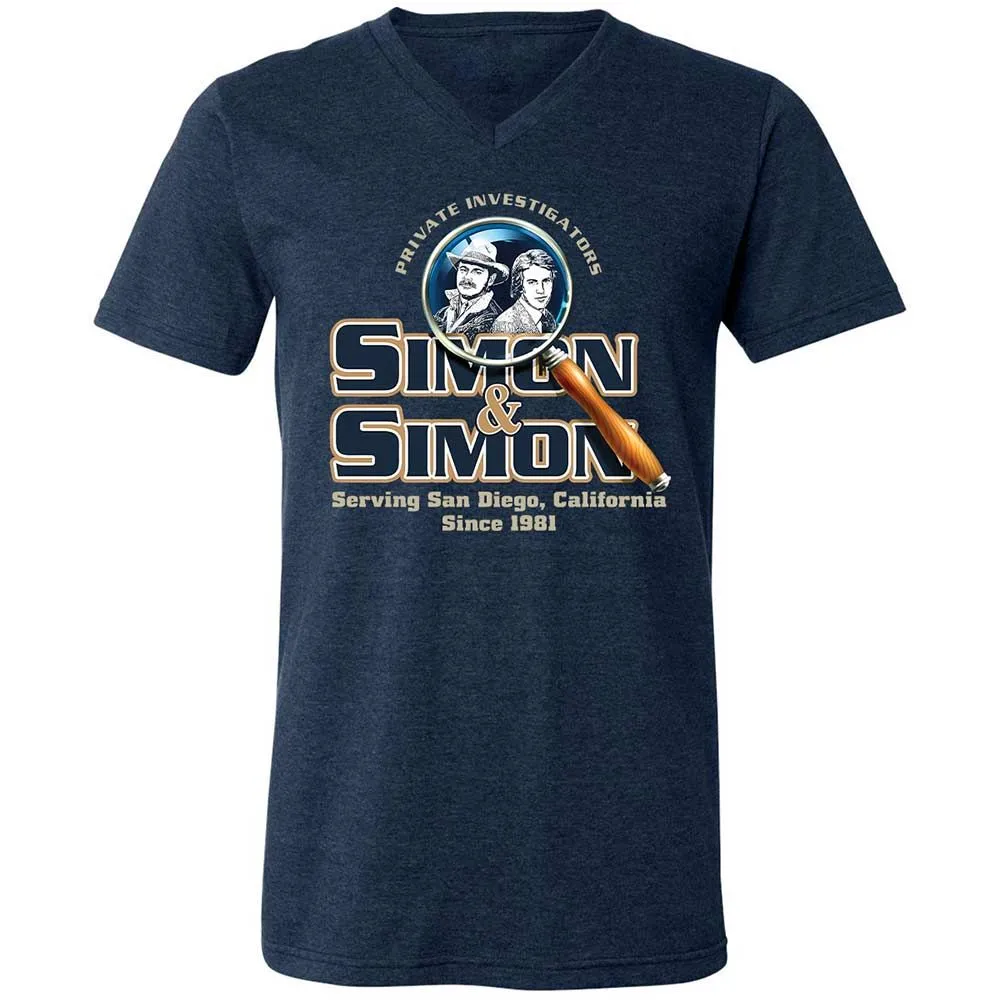 Unisex V-Neck T-Shirt - 8S9RMCVZ - Heather Navy - 3