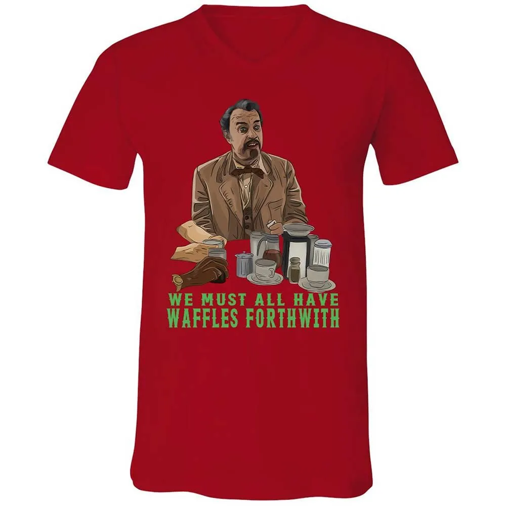 Unisex V-Neck T-Shirt - S9KFU46Y - Red - 5