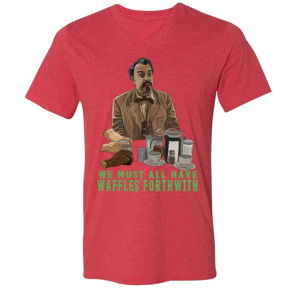 Unisex V-Neck T-Shirt - S9KFU46Y - Heather Red - 6