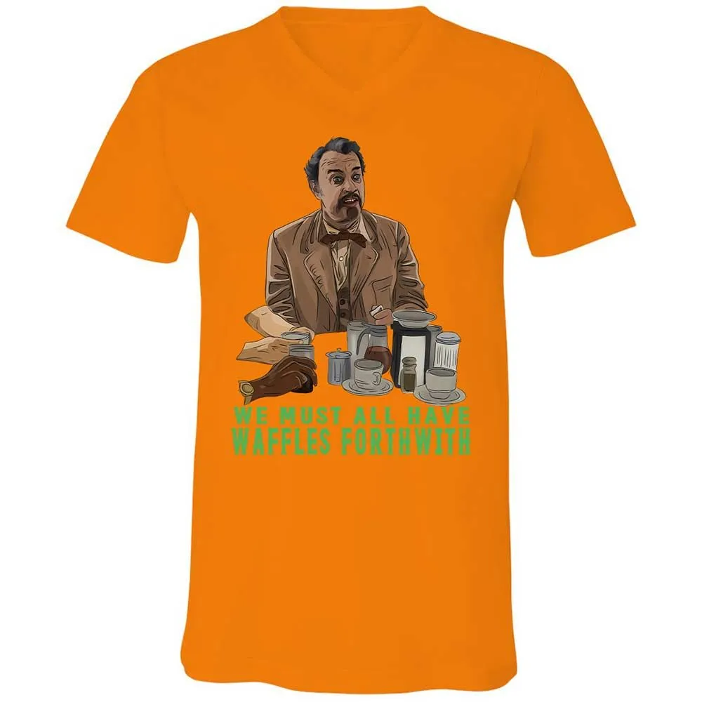 Unisex V-Neck T-Shirt - S9KFU46Y - Orange - 7