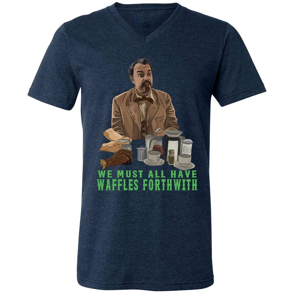 Unisex V-Neck T-Shirt - S9KFU46Y - Heather Navy - 13