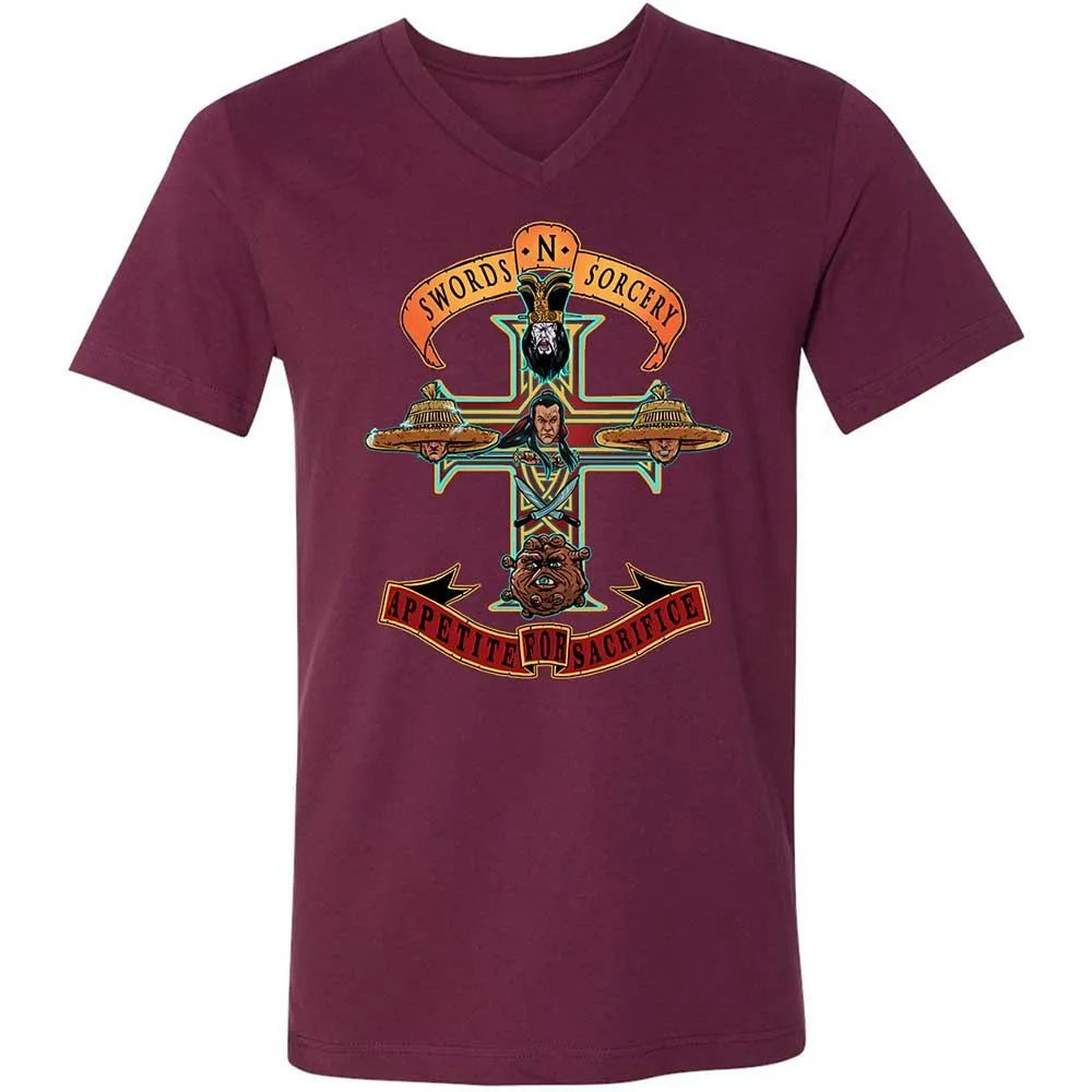 Unisex V-Neck T-Shirt - CNTNJ7CA - Maroon - 8