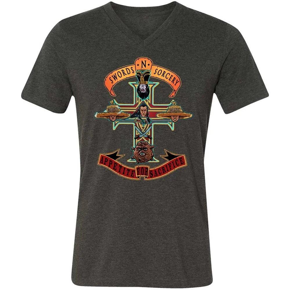 Unisex V-Neck T-Shirt - CNTNJ7CA - Dark Grey Heather - 9