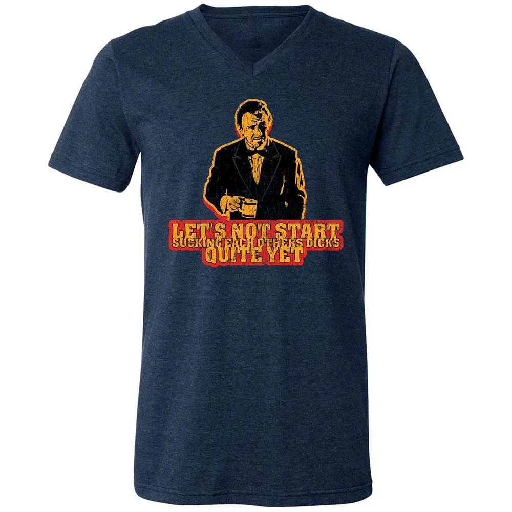 Unisex V-Neck T-Shirt - E6WE79KT - Heather Navy - 3