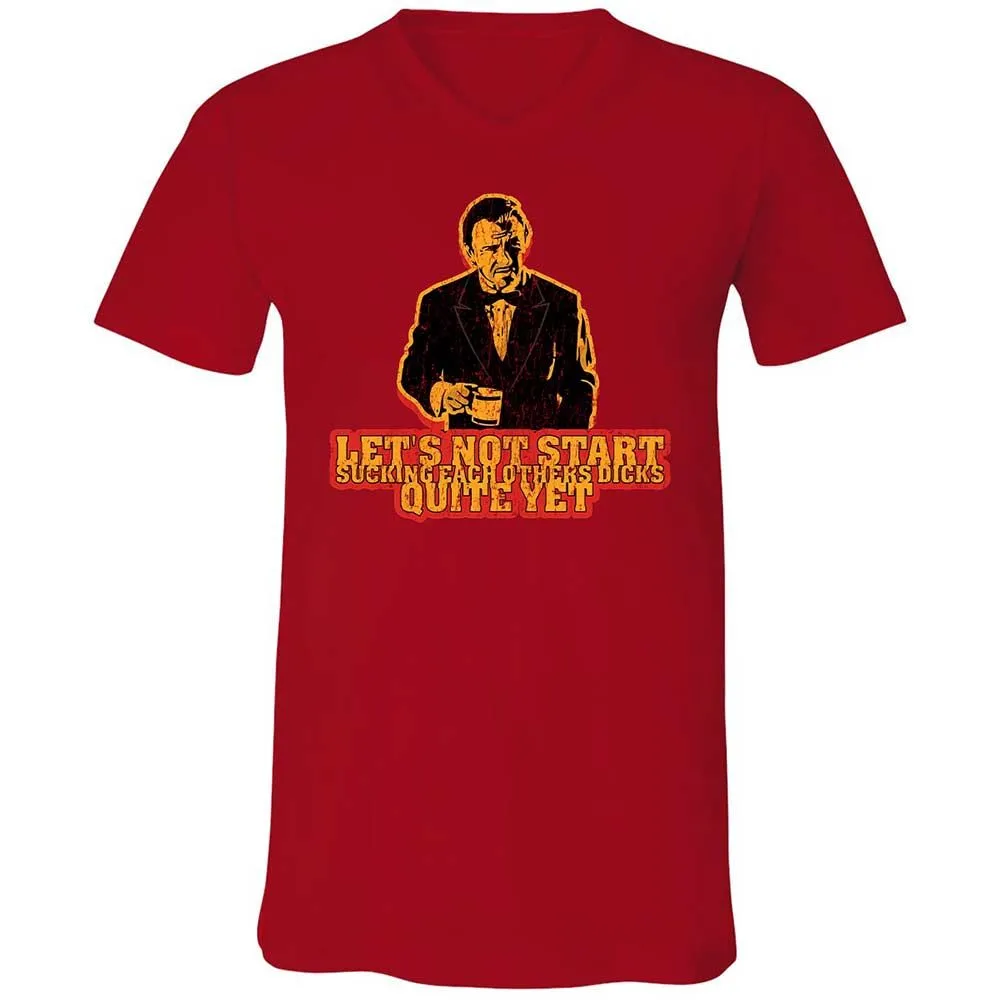 Unisex V-Neck T-Shirt - E6WE79KT - Red - 6