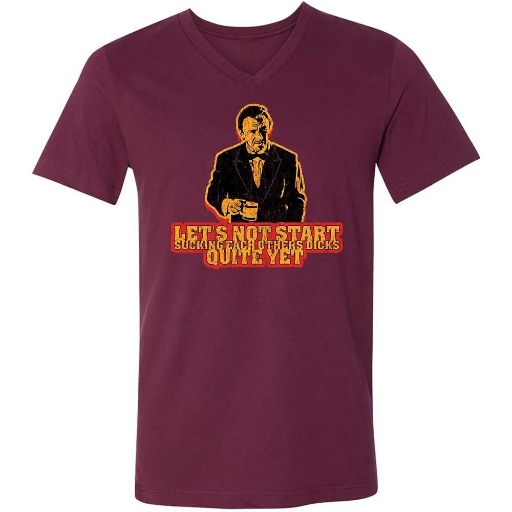 Unisex V-Neck T-Shirt - E6WE79KT - Maroon - 8