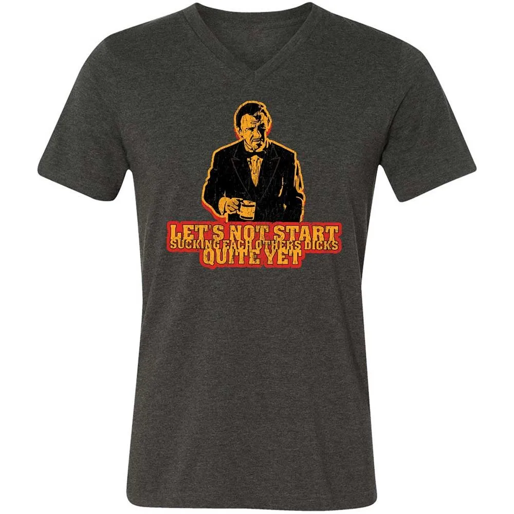 Unisex V-Neck T-Shirt - E6WE79KT - Dark Grey Heather - 9