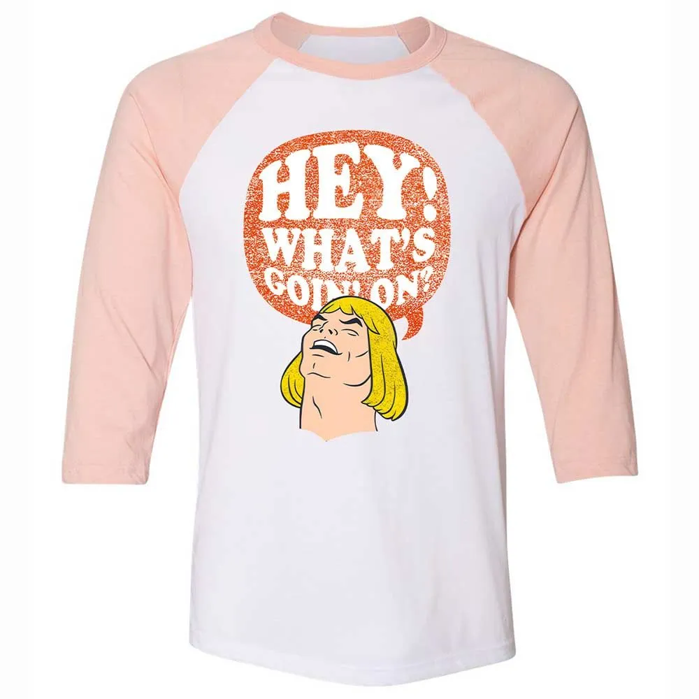 Unisex 3/4 Baseball Tee - QK6ZXC3W - White/Heather Peach - 5