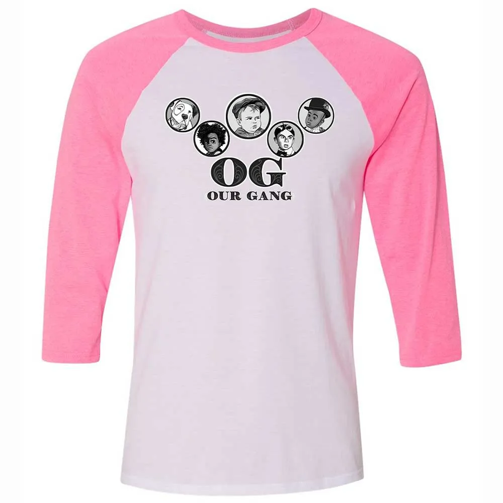 Unisex 3/4 Baseball Tee - DHWLEM2B - White/Neon Pink - 12