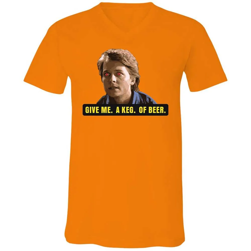 Unisex V-Neck T-Shirt - VJAY7FEY - Orange - 12
