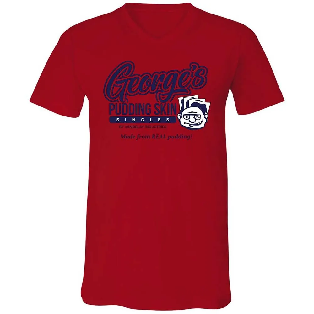 Unisex V-Neck T-Shirt - QMJLXYN4 - Red - 5