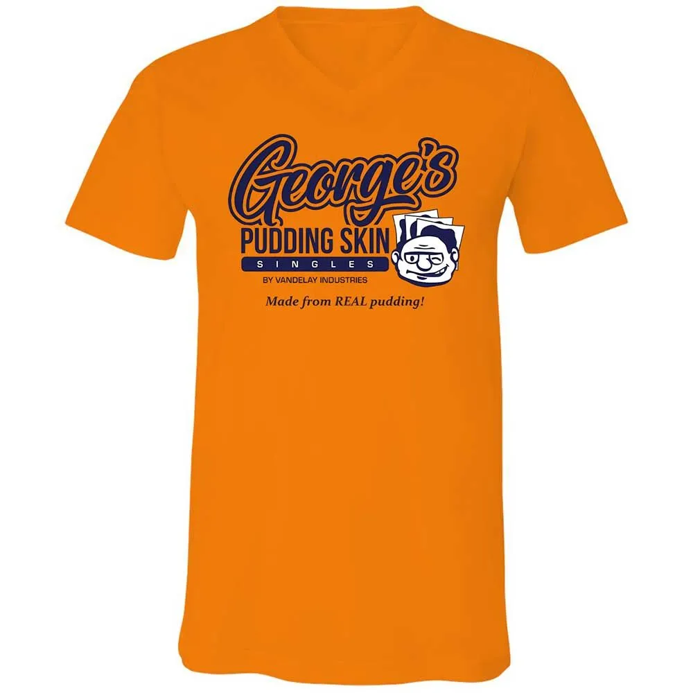 Unisex V-Neck T-Shirt - QMJLXYN4 - Orange - 7