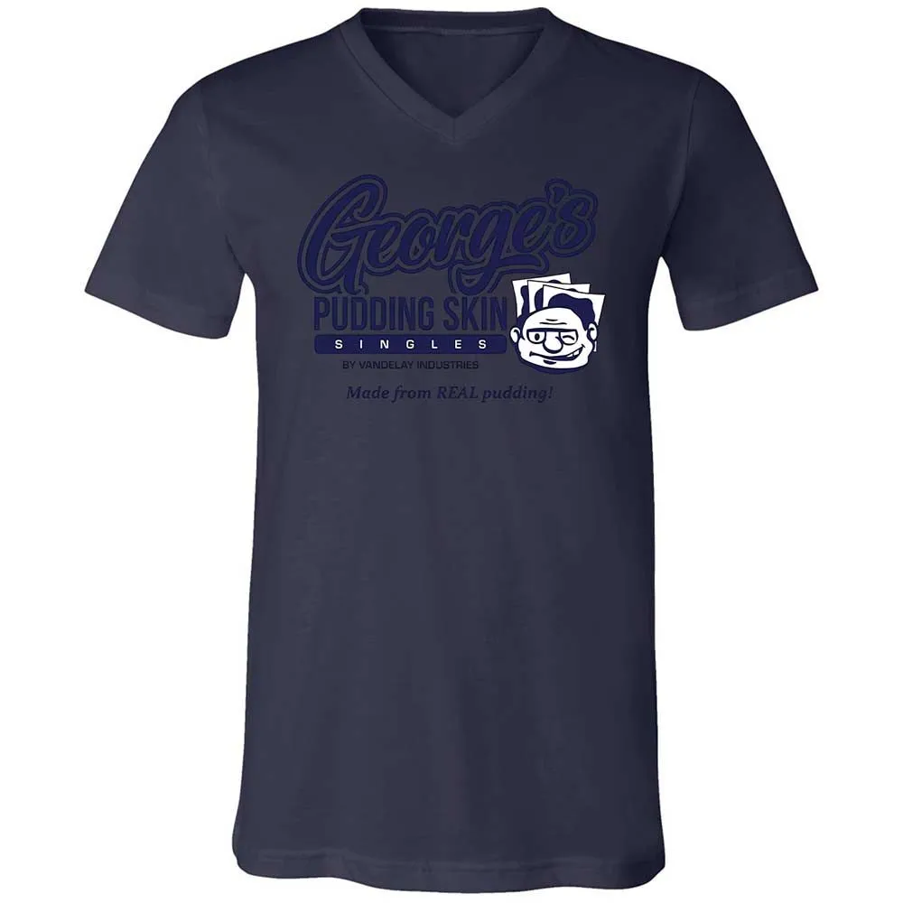 Unisex V-Neck T-Shirt - QMJLXYN4 - Navy - 12