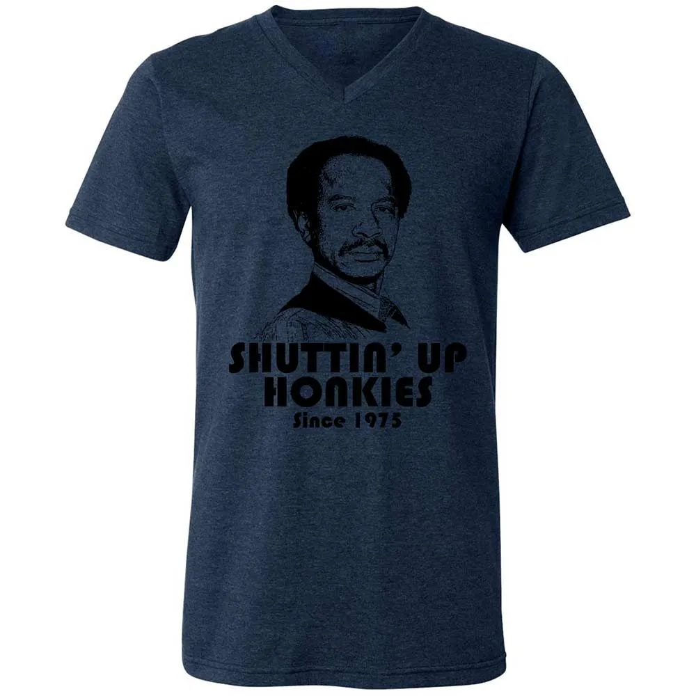 Unisex V-Neck T-Shirt - 3W5CUR5W - Heather Navy - 13