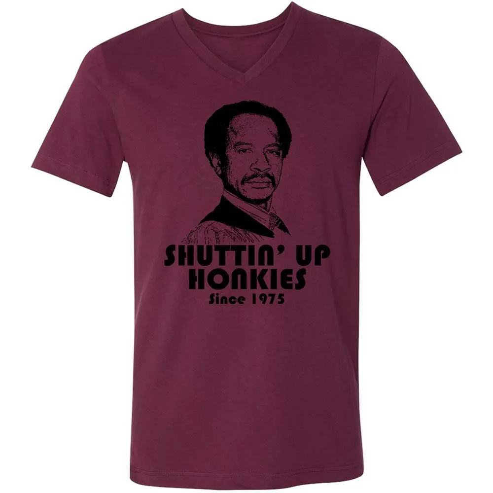 Unisex V-Neck T-Shirt - 3W5CUR5W - Maroon - 14