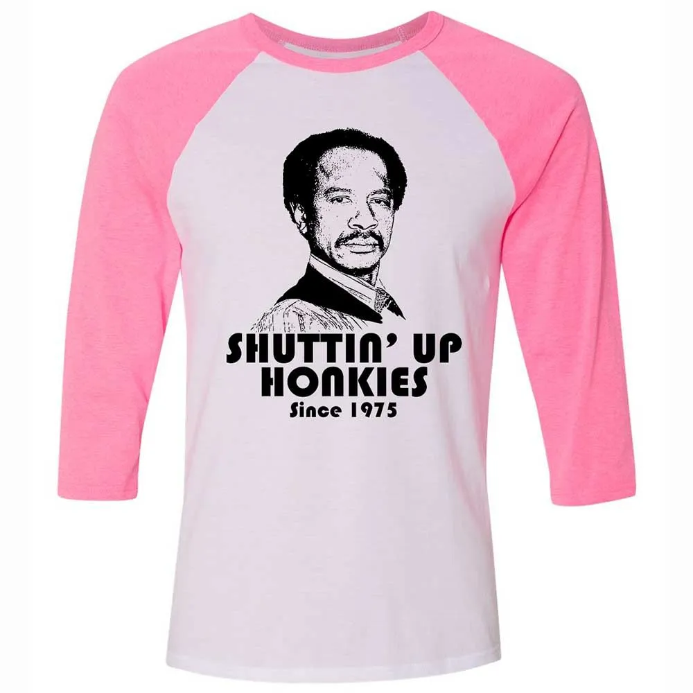 Unisex 3/4 Baseball Tee - F4RNWLNV - White/Neon Pink - 12