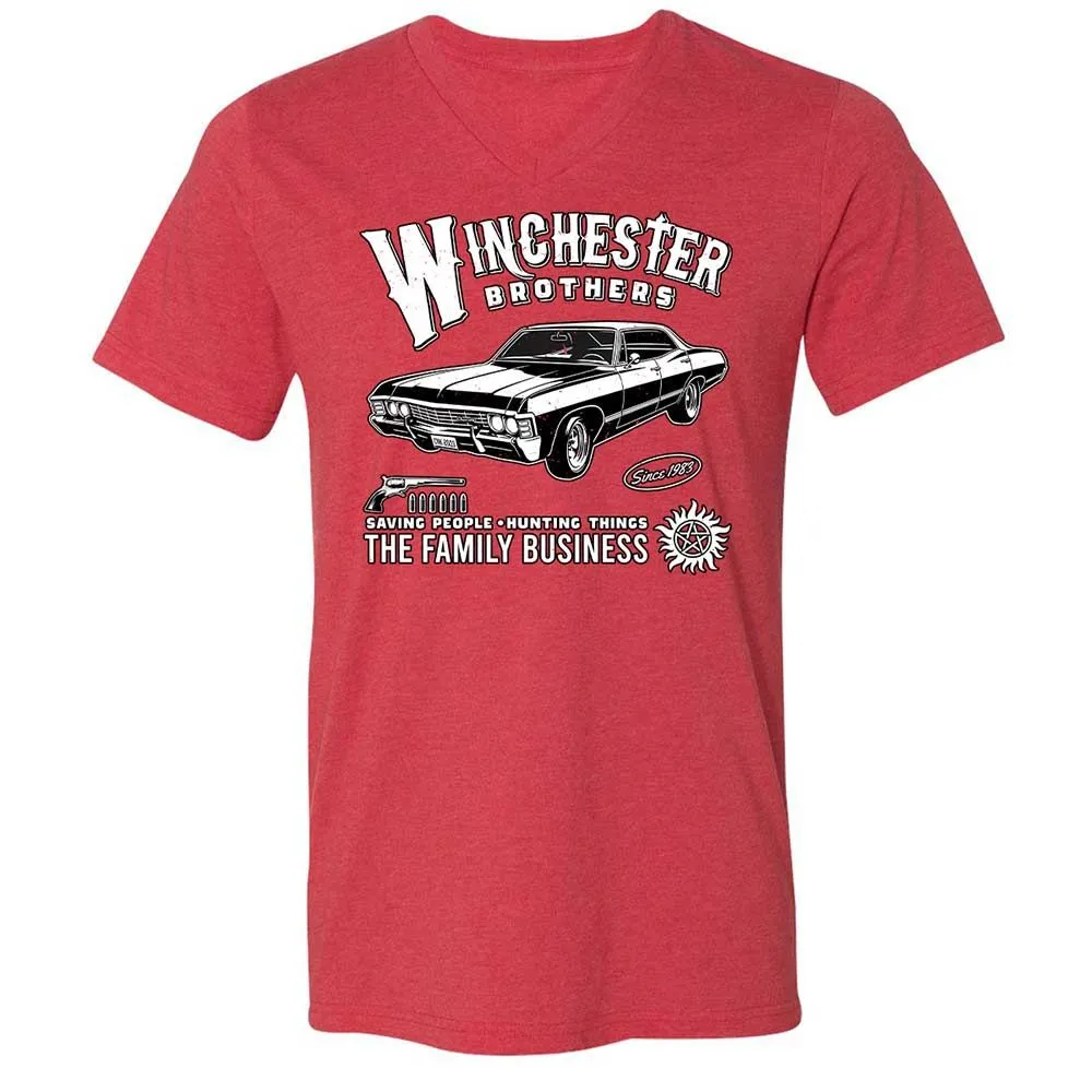Unisex V-Neck T-Shirt - KAM13VLA - Heather Red - 7