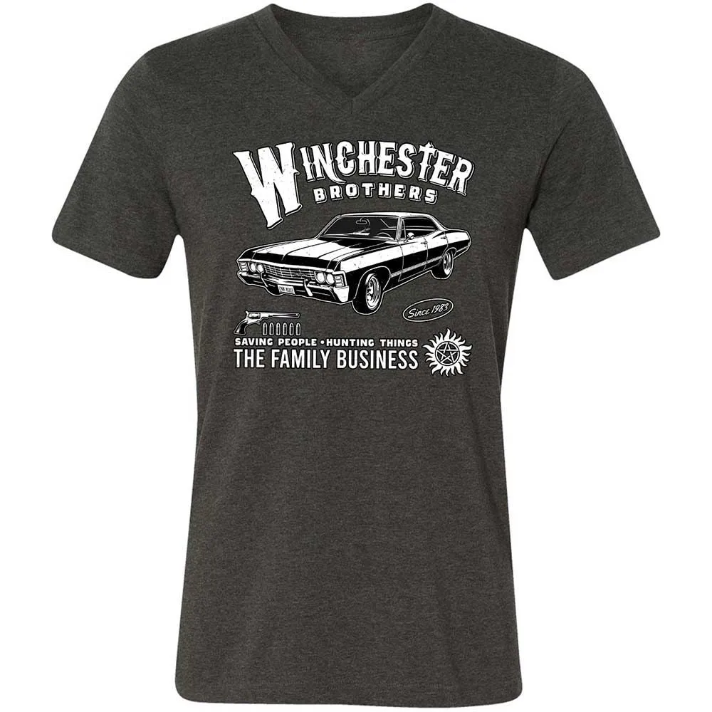 Unisex V-Neck T-Shirt - KAM13VLA - Dark Grey Heather - 9