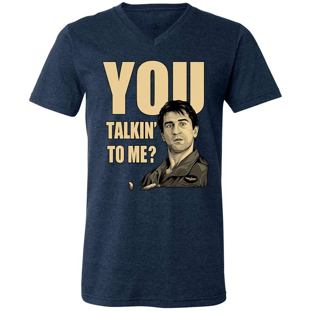Unisex V-Neck T-Shirt - K3W8KJ6G - Heather Navy - 3