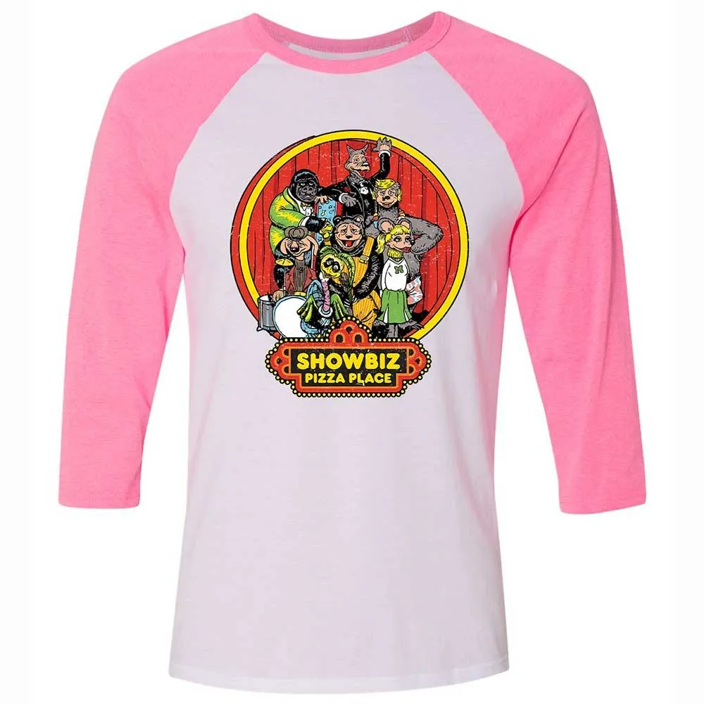 Unisex 3/4 Baseball Tee - PADYK5AG - White/Neon Pink - 12