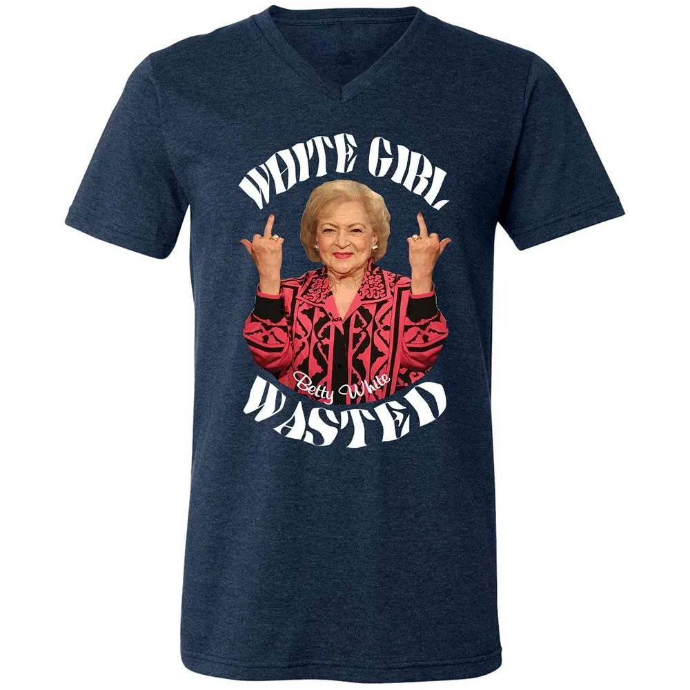 Unisex V-Neck T-Shirt - 5QLRSHA9 - Heather Navy - 3