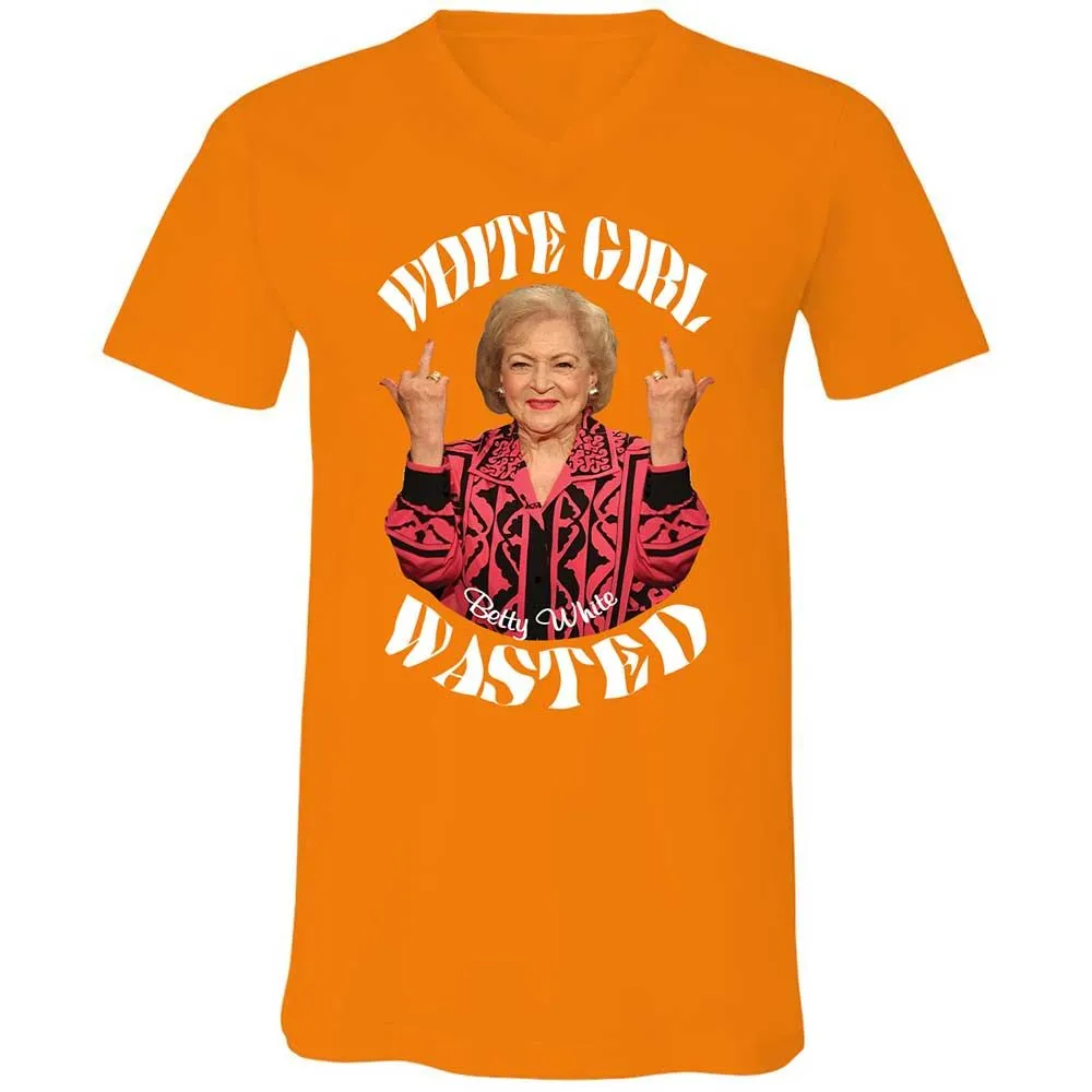 Unisex V-Neck T-Shirt - 5QLRSHA9 - Orange - 12