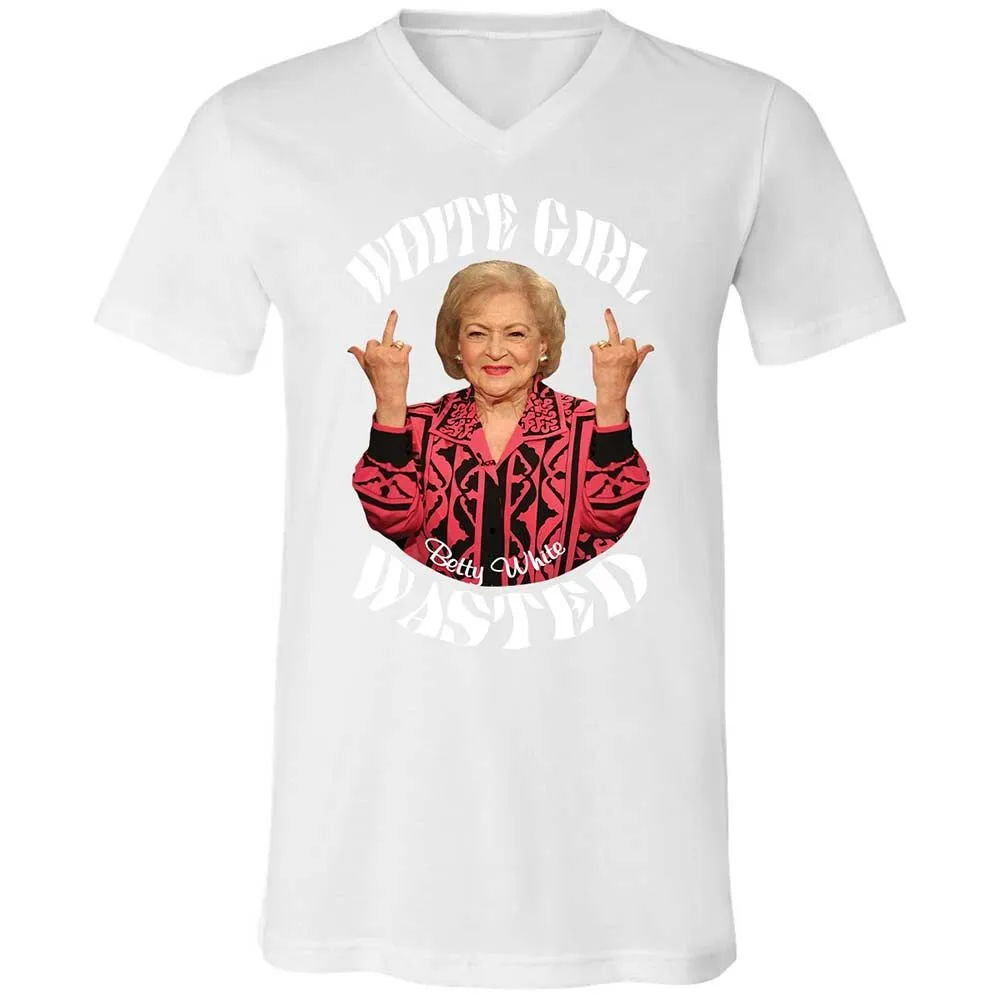 Unisex V-Neck T-Shirt - 5QLRSHA9 - White - 16