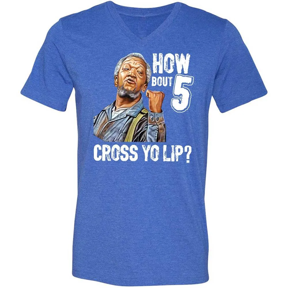 How bout 5 cross yo lip - Heather True Royal - 5
