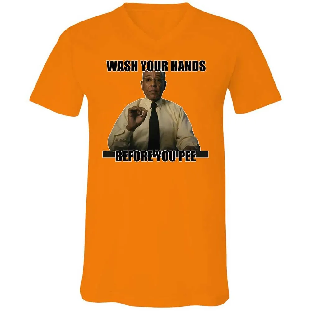 Unisex V-Neck T-Shirt - C2U7RHMR - Orange - 7