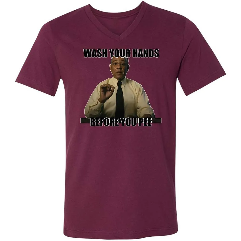 Unisex V-Neck T-Shirt - C2U7RHMR - Maroon - 14