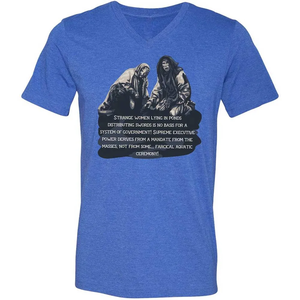Unisex V-Neck T-Shirt - DT2AFJS4 - Heather True Royal - 4