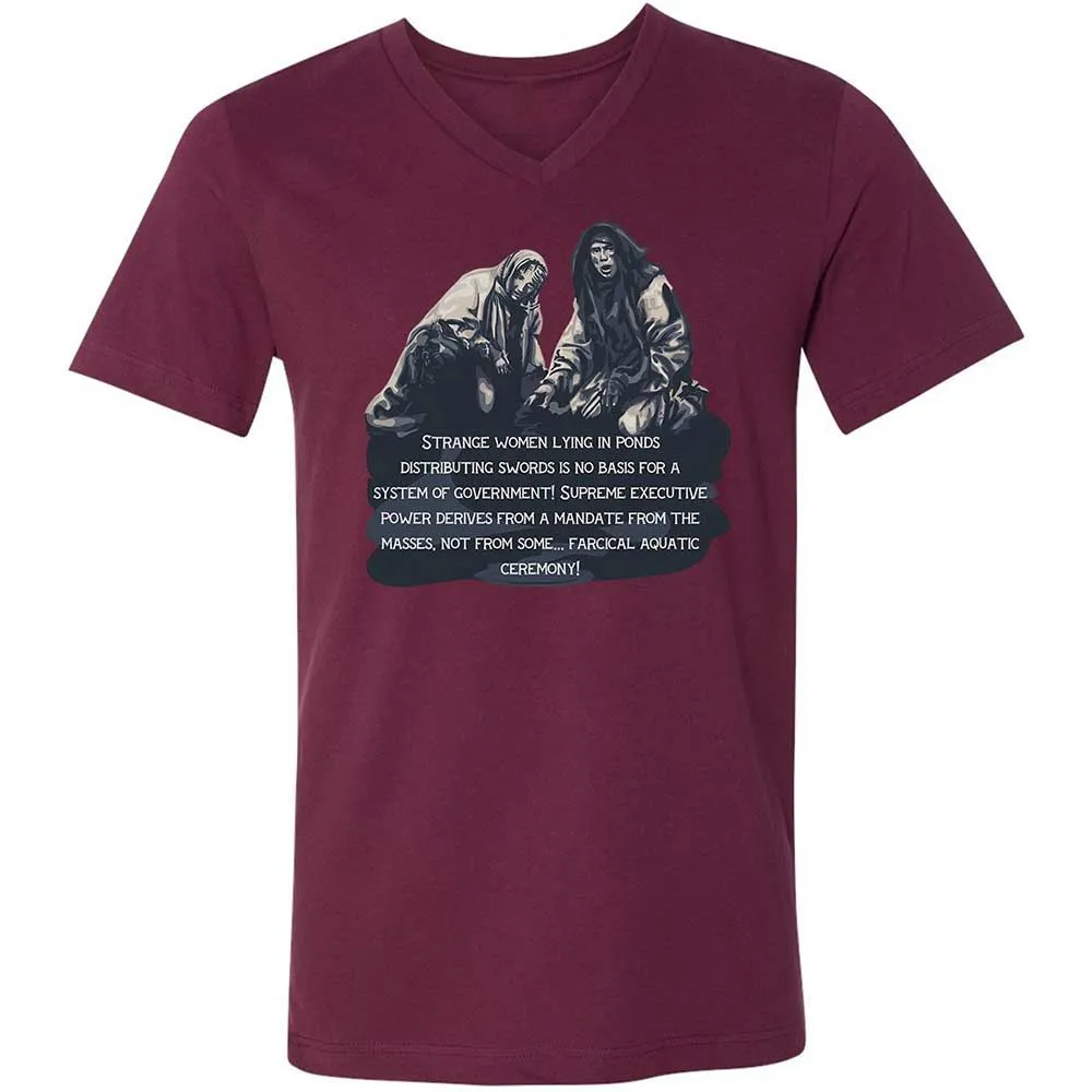 Unisex V-Neck T-Shirt - DT2AFJS4 - Maroon - 14