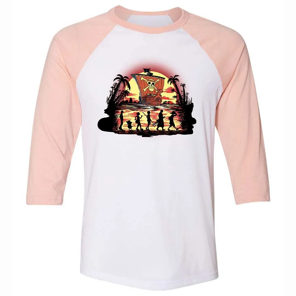 Unisex 3/4 Baseball Tee - XD467XNH - White/Heather Peach - 5