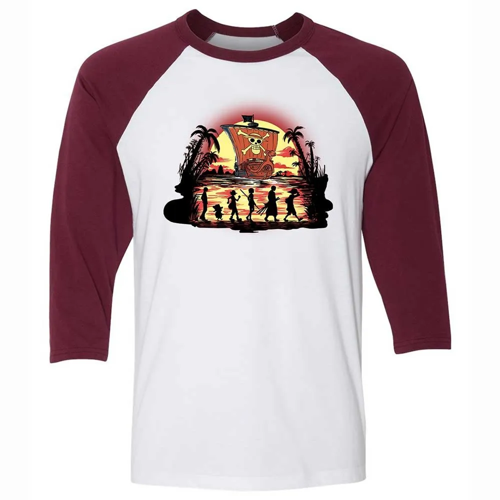 Unisex 3/4 Baseball Tee - XD467XNH - White/Maroon - 7