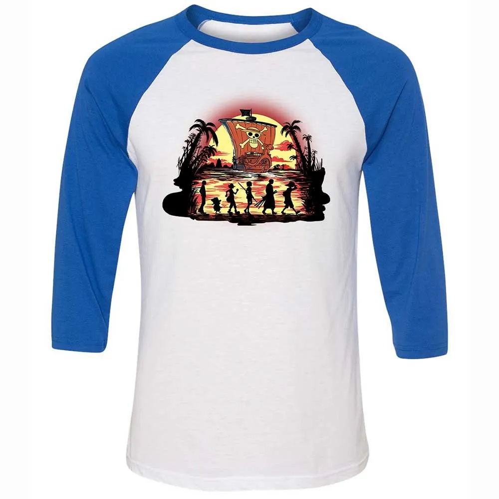Unisex 3/4 Baseball Tee - XD467XNH - White/True Royal - 10
