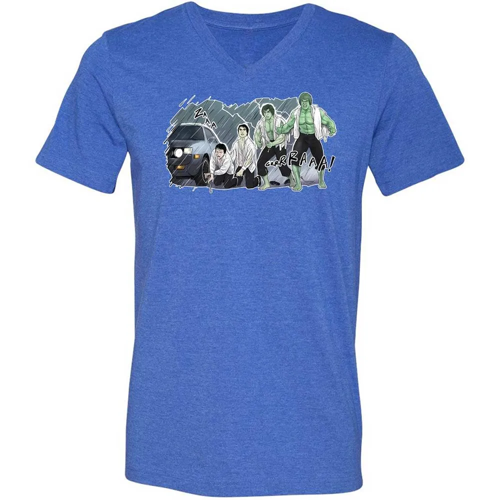 Unisex V-Neck T-Shirt - 3XU1VDUN - Heather True Royal - 4