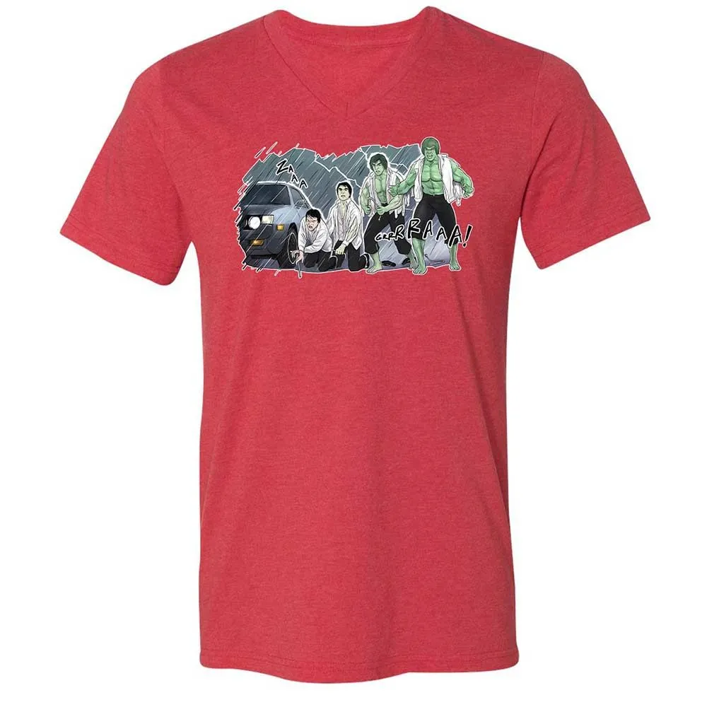 Unisex V-Neck T-Shirt - 3XU1VDUN - Heather Red - 6