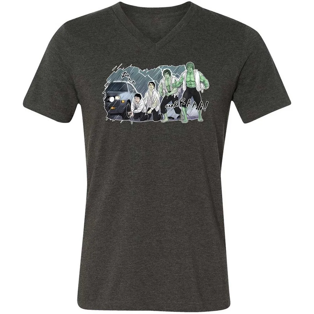 Unisex V-Neck T-Shirt - 3XU1VDUN - Dark Grey Heather - 8