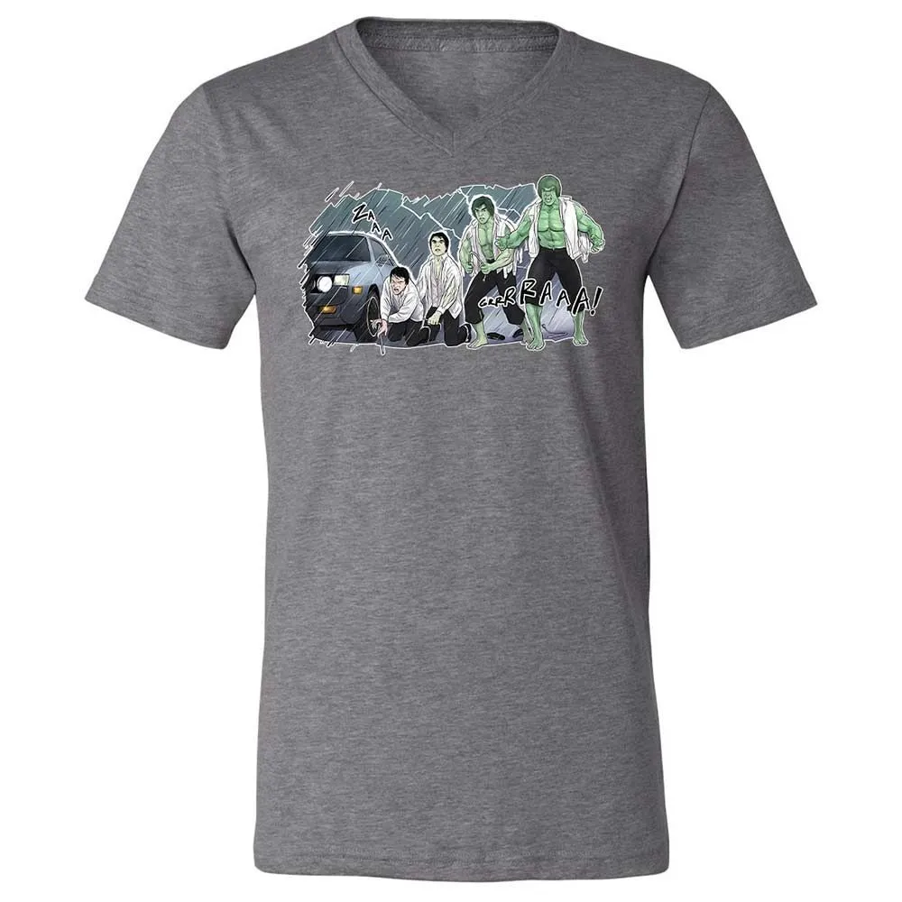 Unisex V-Neck T-Shirt - 3XU1VDUN - Deep Heather - 9
