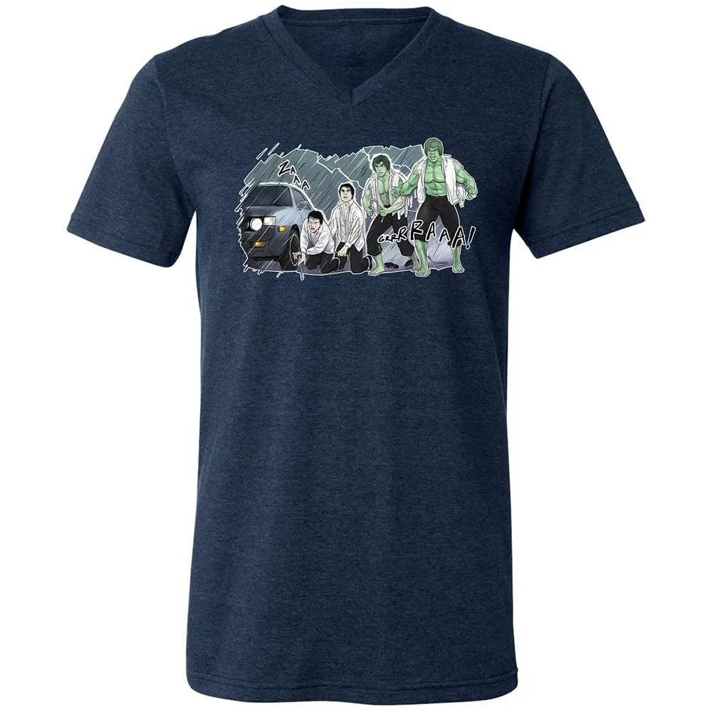 Unisex V-Neck T-Shirt - 3XU1VDUN - Heather Navy - 13