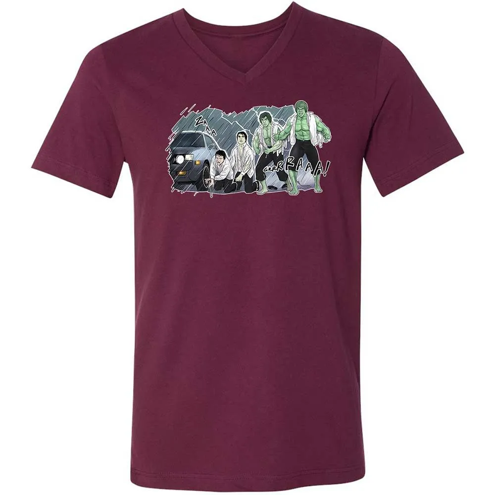 Unisex V-Neck T-Shirt - 3XU1VDUN - Maroon - 14